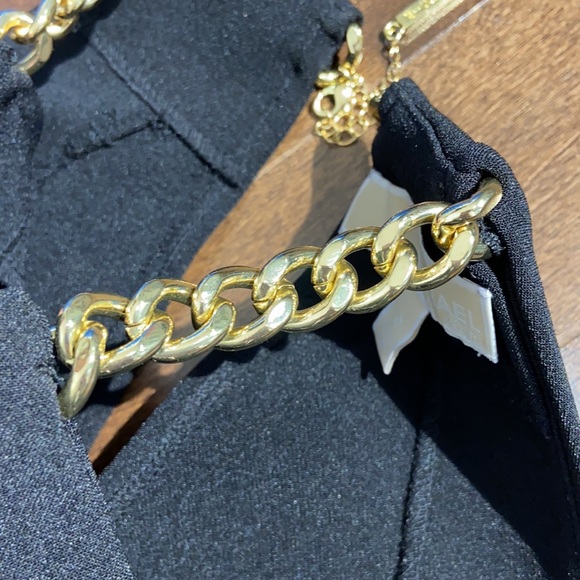 Michael Kors Chain Halter Neck Mini Black Dress - Picture 9 of 15